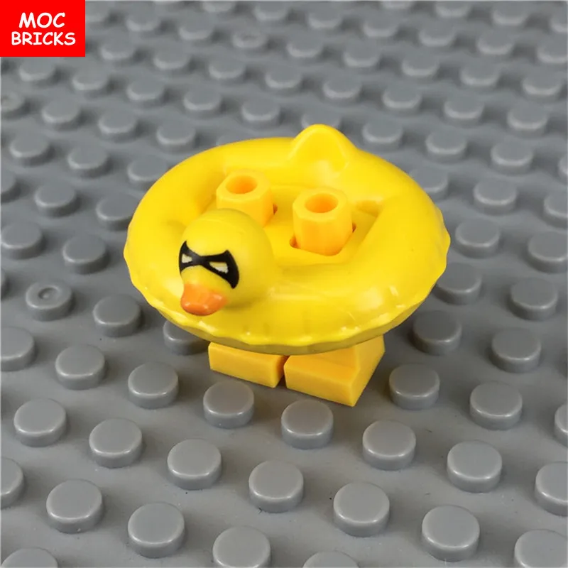 5 шт./лот MOC Кирпичи DIY желтая утка спасательный буй плавательное кольцо Обучающие