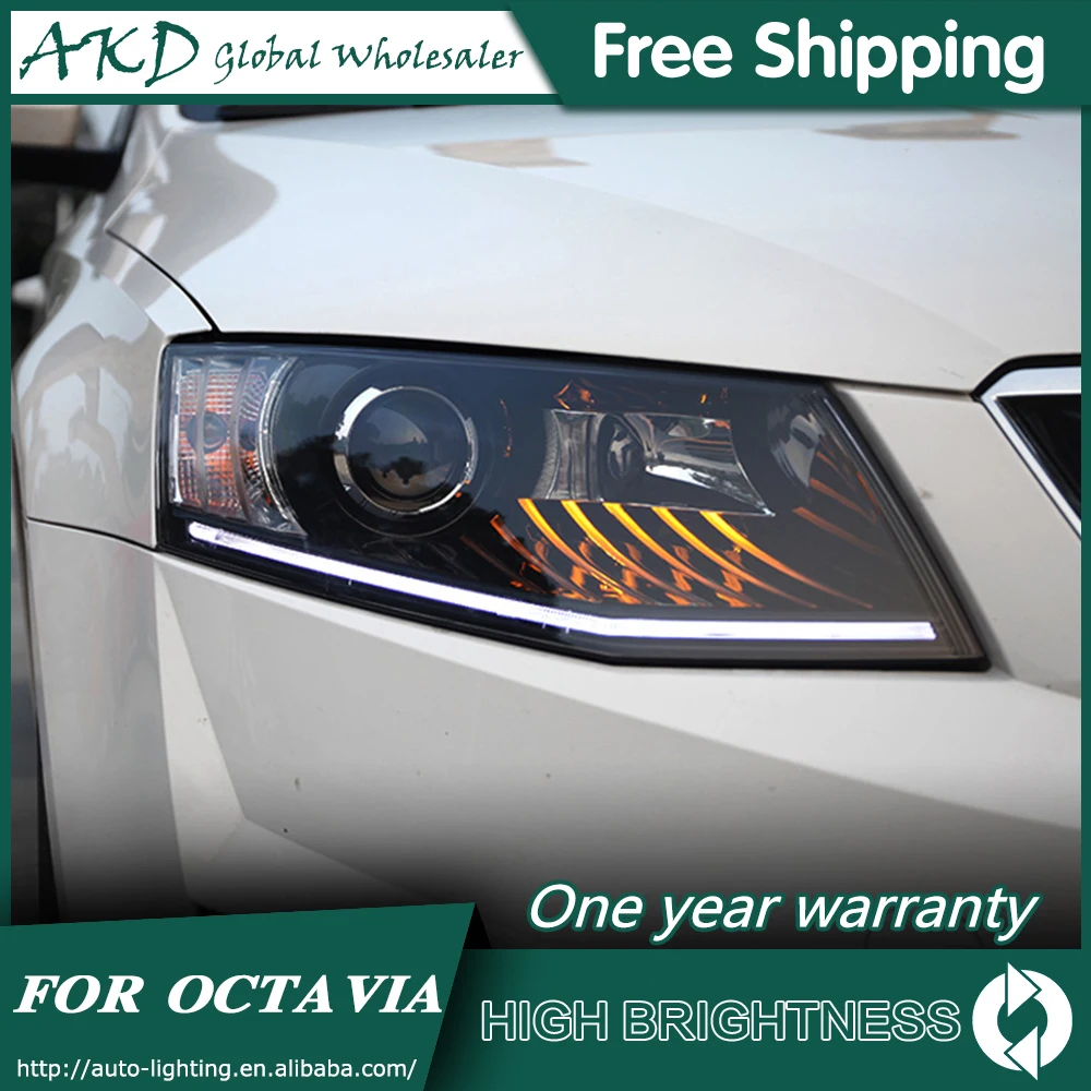Фары для автомобиля Skoda Octavia 2015-2017 DRL дневные ходовые огни фары светодиодные