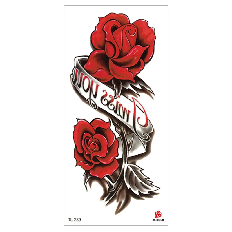 Временные тату-наклейки с пионами и розами Женская тату-арт для девушек спины
