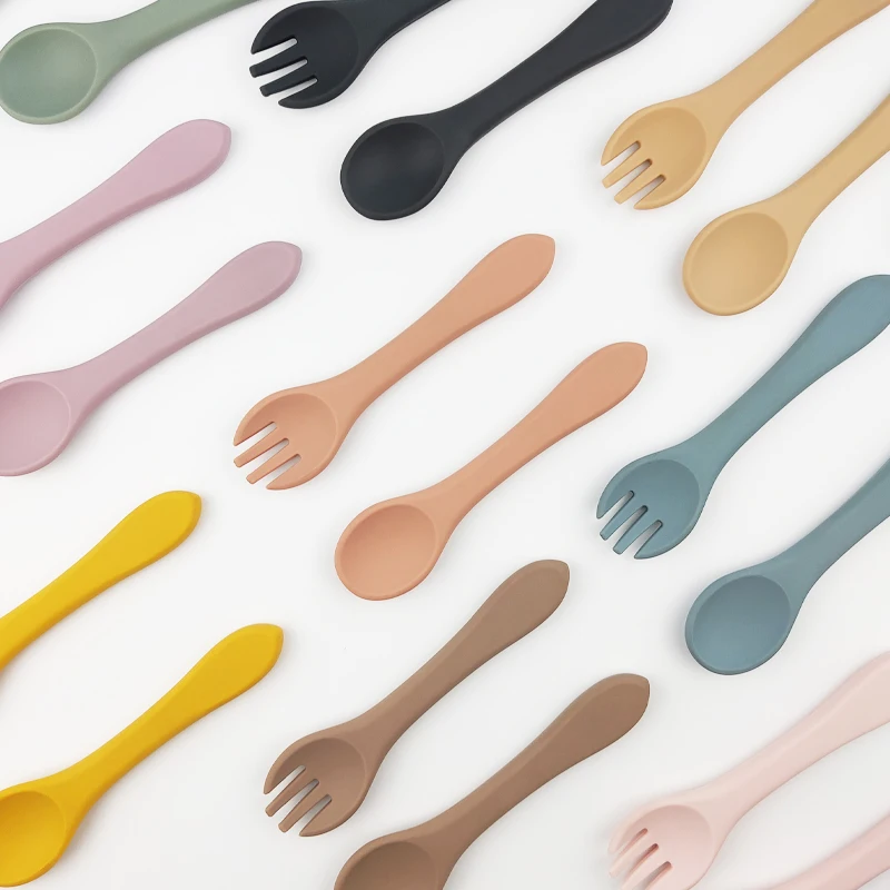 100% детские ложки и вилки из пищевого силикона без бисфенола А для кормления