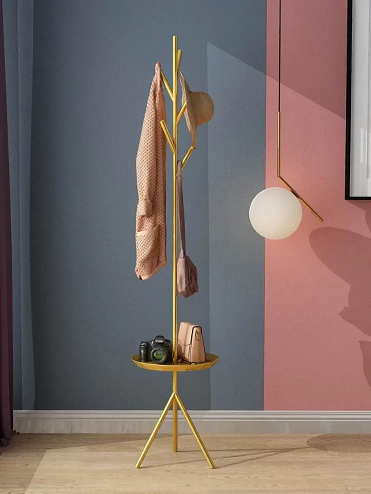 

GY Nordic Light Luxury Coat Rack Floor Bedroom Room Creative Household Hangers Simple Vertical Storage Rack Clothes Rack