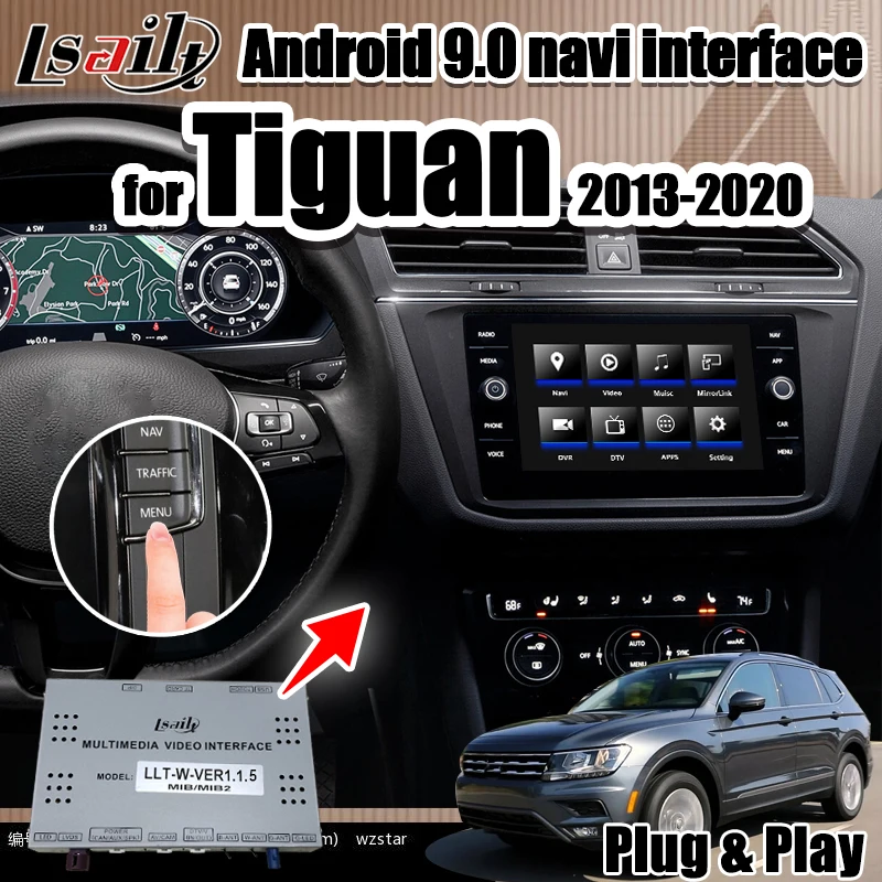 Подключи и работай Android 9 0 gps навигация видеоинтерфейс carpaly для Tiguan/Atlas/Seat 2014 19 лет