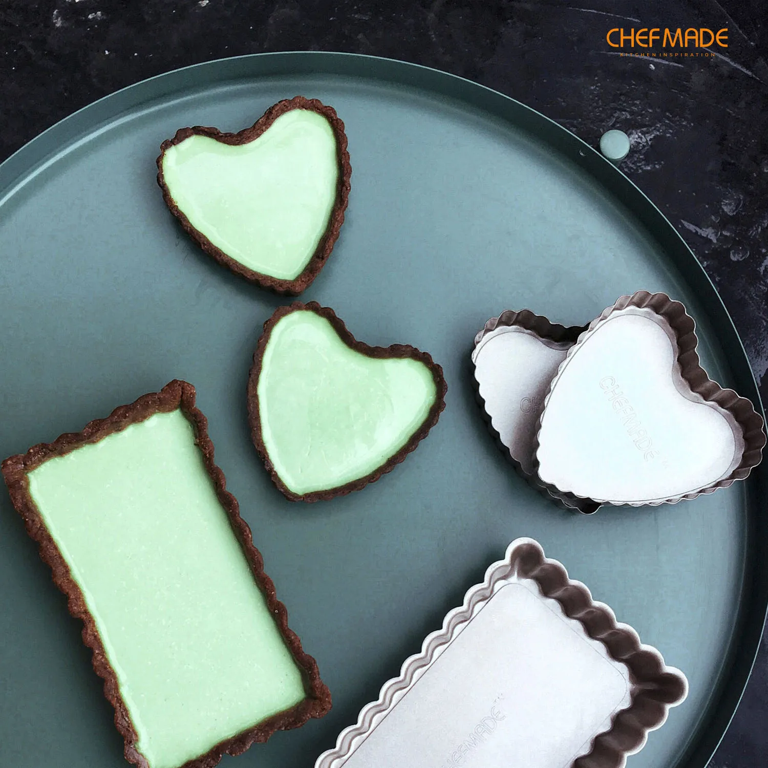Набор сковородок CHEFMADE Mini Tart 4 дюйма шт. со съемным свободным дном антипригарная