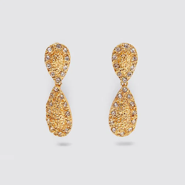 JJFOUCS трендовые серьги капли с кристаллами женские 2019 цветные яркие золотые