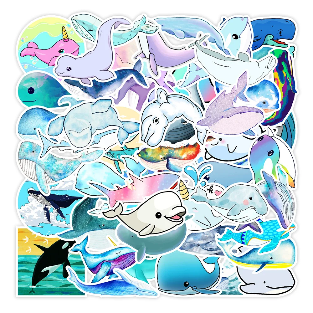 

10/30/50 PCS Ocean Series Doodle Stickers Personality Cartoon Laptop Suitcase Motorcycle Decals Waterproof Sticker Toys For Kids