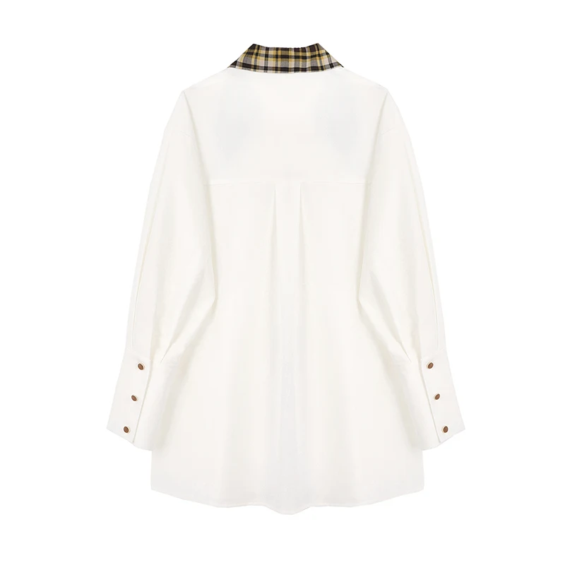 

Women's Shirt plus size Abstract collage casual New Lapel Long Sleeve Loose Fit Fashion Tide Spring 2021