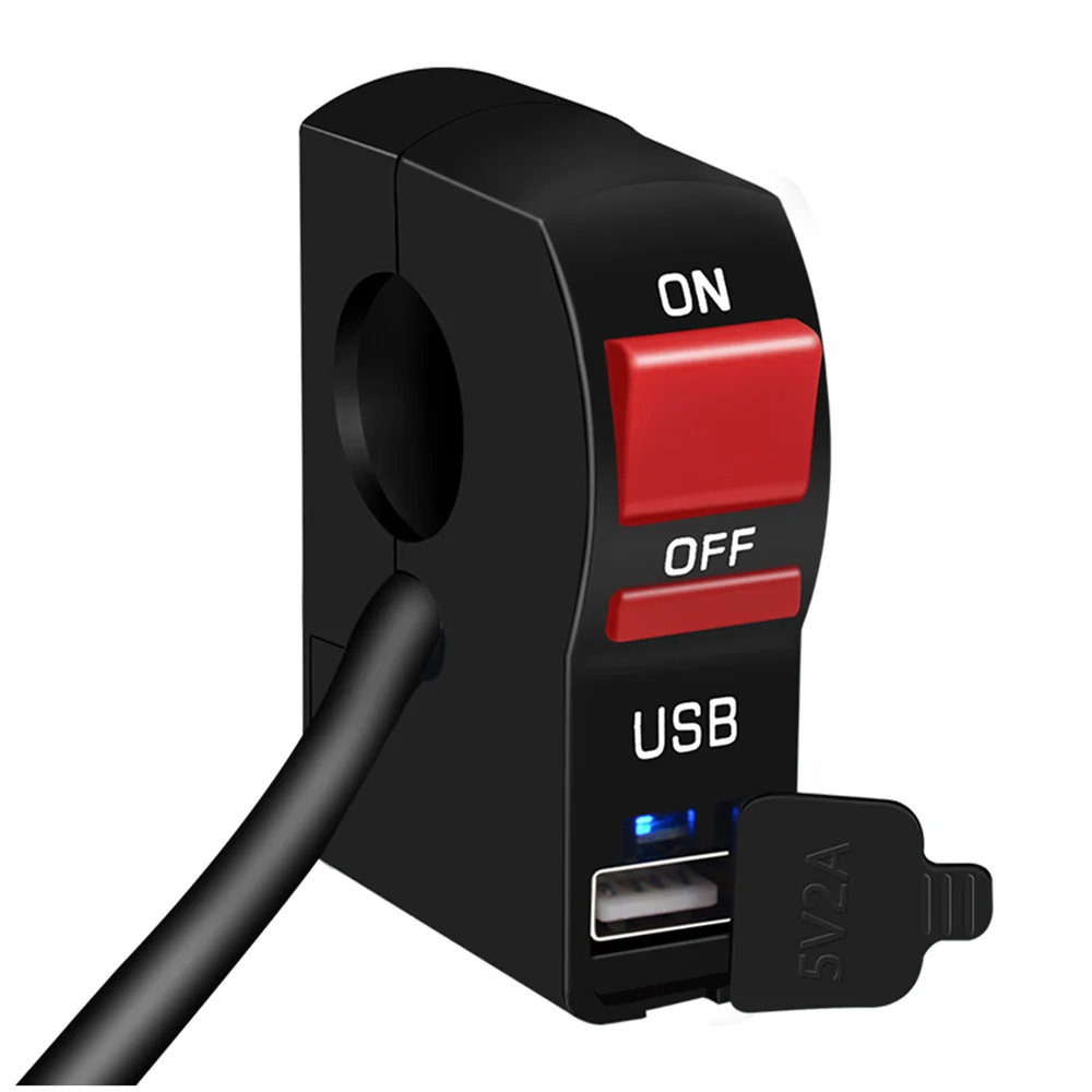 Мотоцикл телефон зарядка через usb фара переключатель аксессуары водонепроницаемый портативный мото автомобильное электрическое зарядное устройство