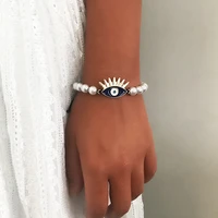 fashion trend blue demon eye bracelet mens womens universal imitation pearl beaded bracelets jewelry holiday gifts