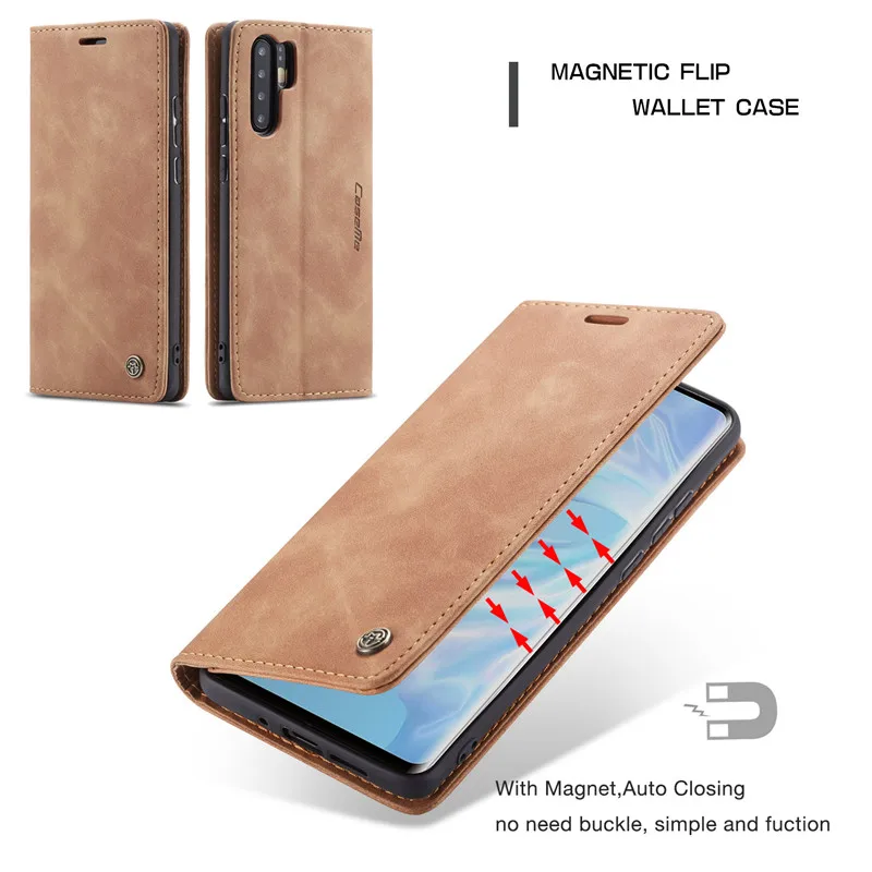 Чехол для Huawei P40 P30 P20 Pro + Lite Магнитный кожаный чехол бумажник Hawei P Smart 2019 Honor 9 10 с