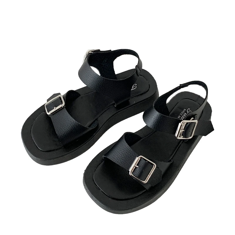 

Clogs With Heel Clear Sandals Buckle 2021 Summer Comfort Shoes for Women Open Toe All-Match Suit Female Beige Thick Fashion Peep