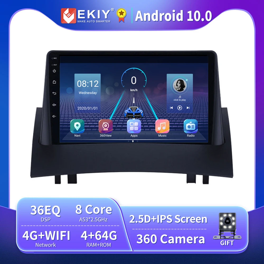 EKIY 8 ядер 4G LTE 9 &quotIPS Android 0 автомобильный Радио мультимедийный видео плеер для Renault