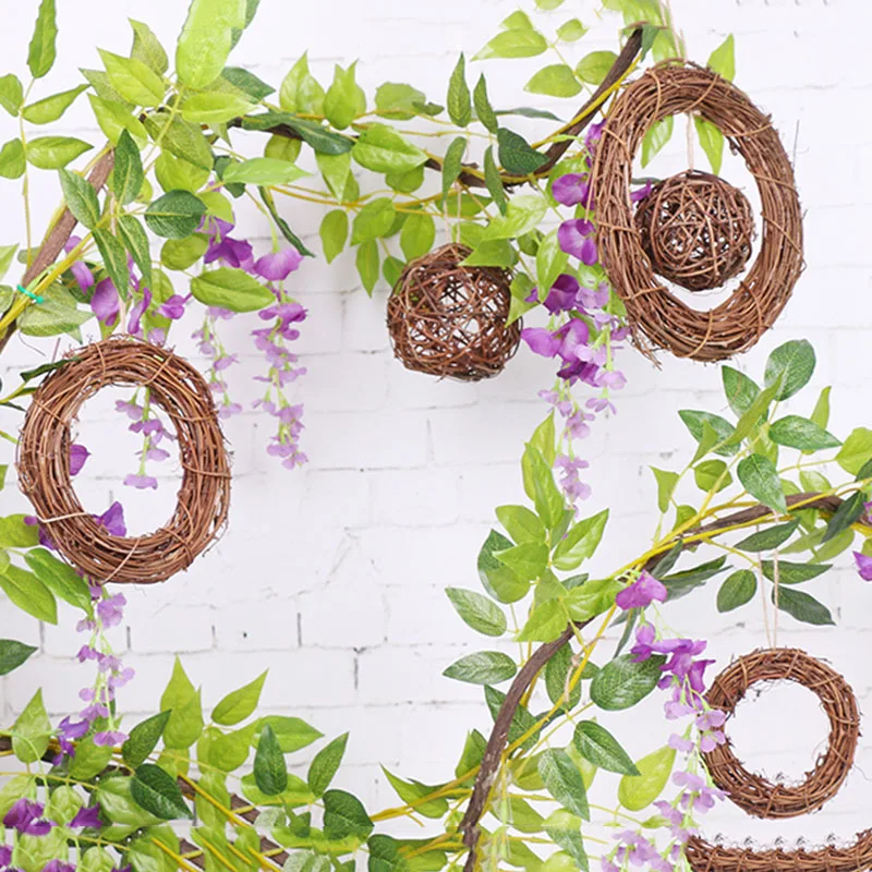 

Retro Christmas Wreath Hang Natural Garland Dried Rattan Xmas Home Wall Decor DSS899