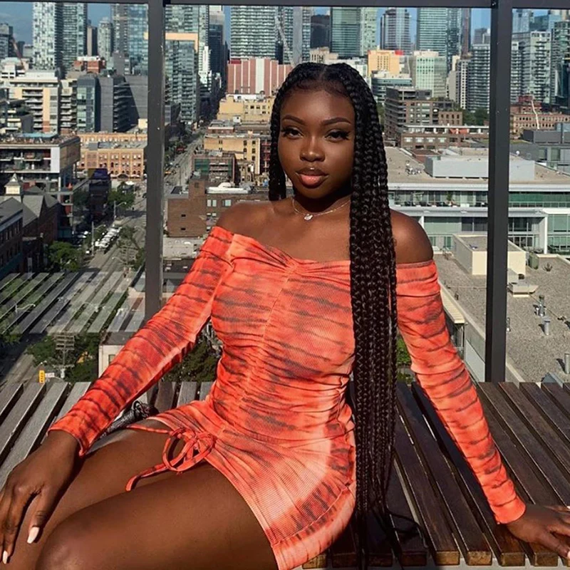 

Женское мини-платье в полоску, с длинным рукавом и воротником-лодочкой