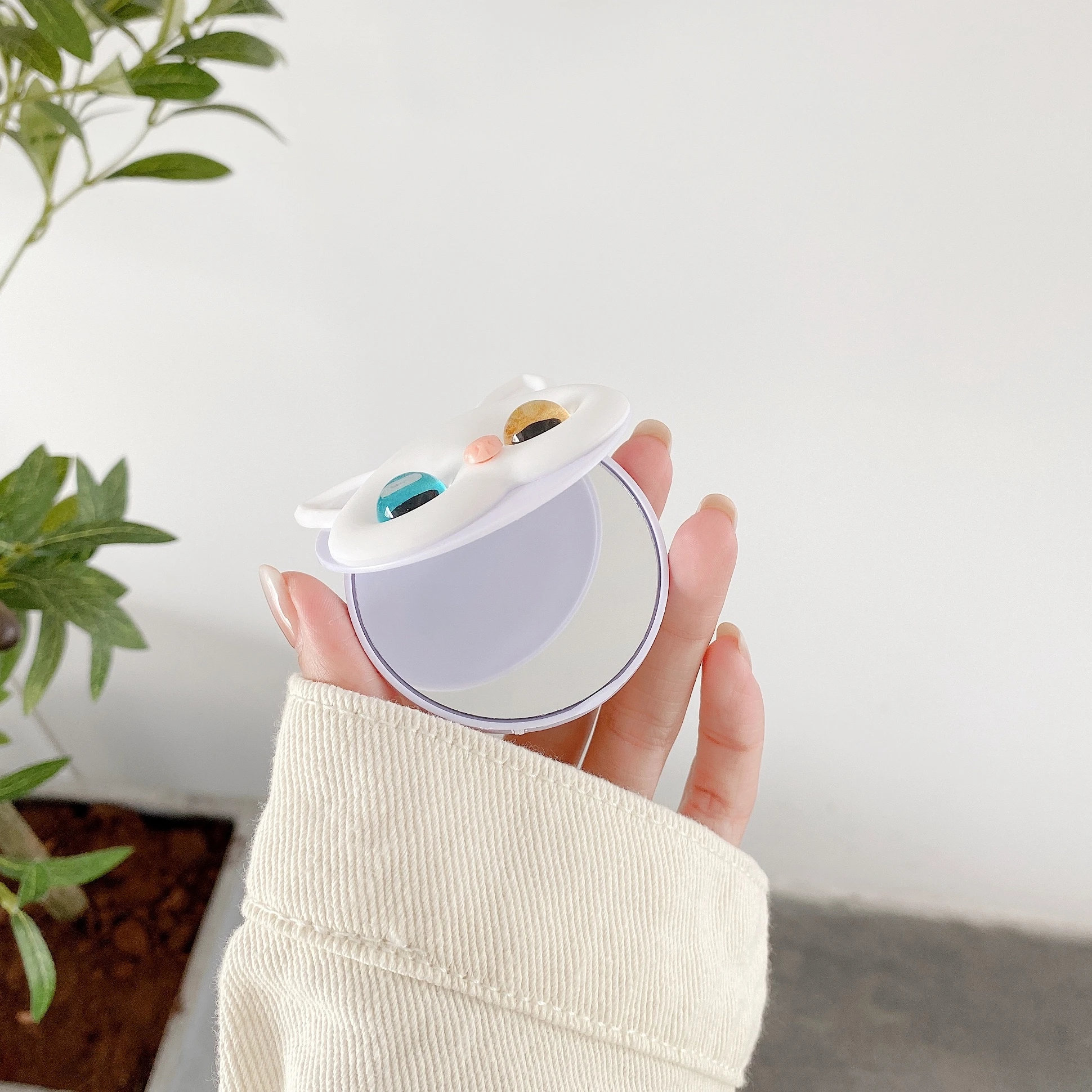 Милый 3D мультяшный Кот зеркальный телефонный кронштейн подставка для iPhone Samsung