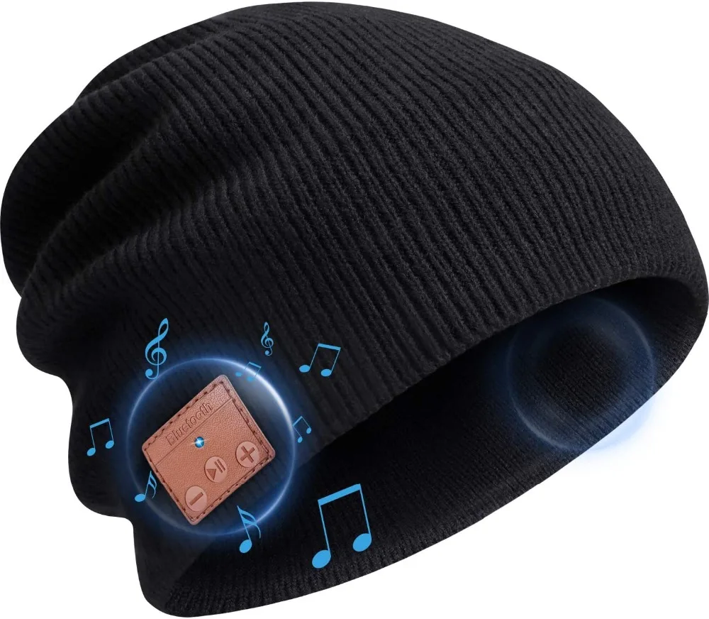 Bluetooth de Malha Gorro com Som Embutido para Inverno Presente de Natal para Meia-calças Gorro Unissex Estéreo