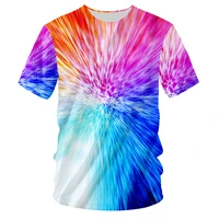 cjlm laser ray colorful t shirt spring summer cool tops water wave vortex menwomen oversized dropship casual classic shirt new
