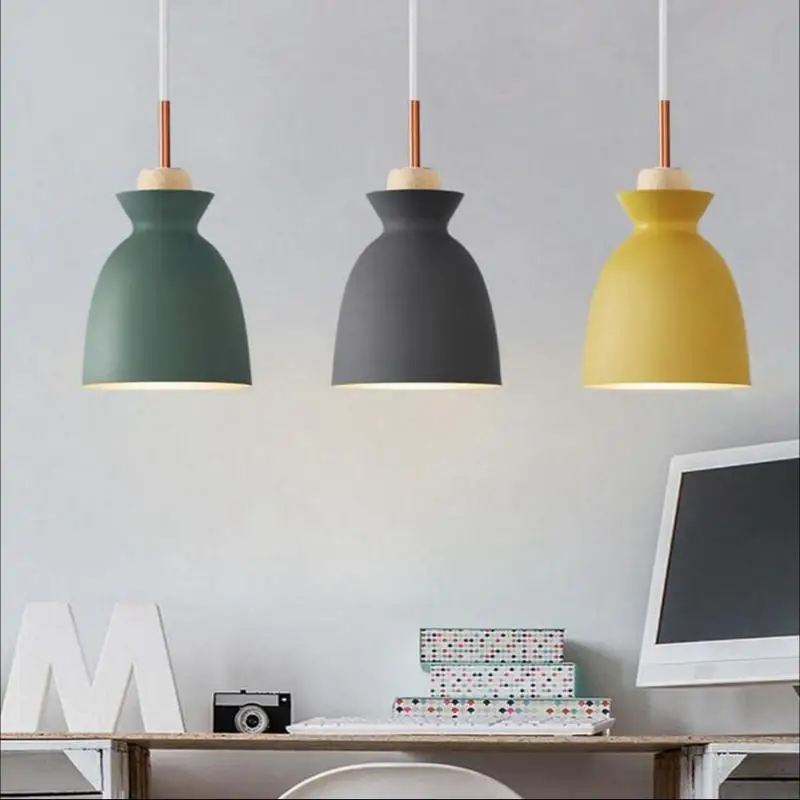 

vintage led wood pendant light art dining room modern hang lamp e27 nordic pendant lights living room restaurants bar droplight