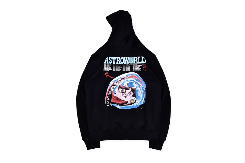 

Travis Scott ASTROWORLD World 1:1 Women Men Printed Flocking Tie-dye Hoodies Hiphop Streetwear Man Oversize Hoodie Pullover