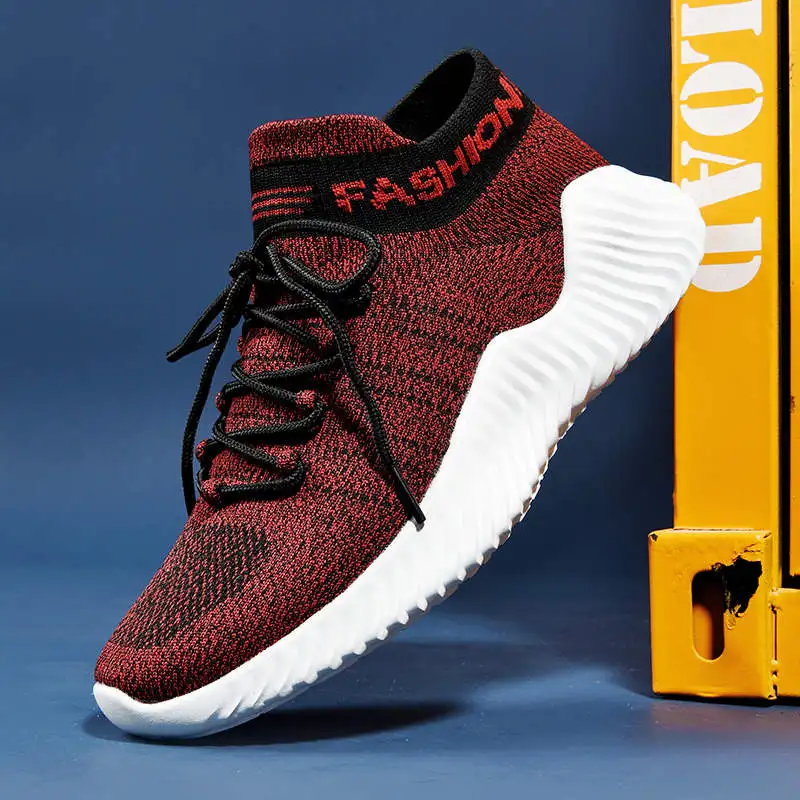 Мужские кроссовки размера плюс на платформе без шнуровки спортивная обувь