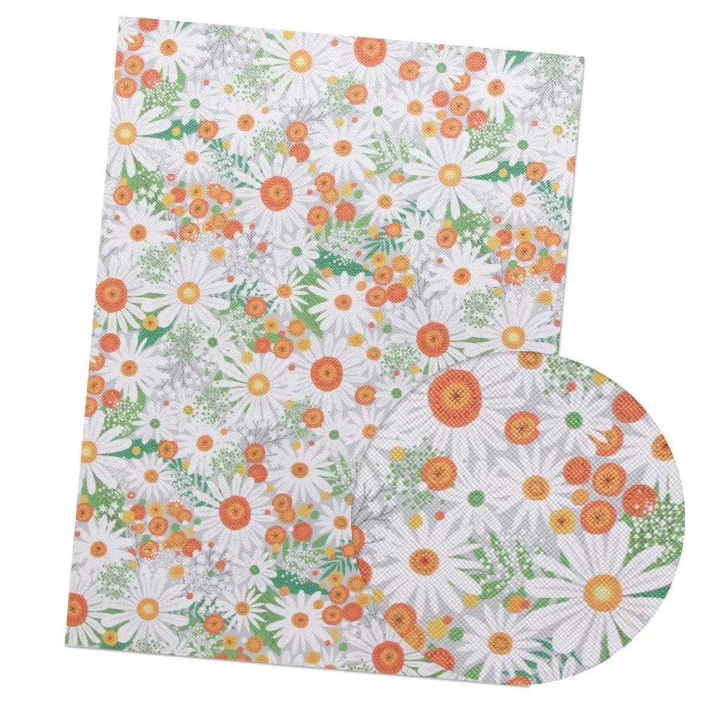 AHB цветочные печатные листы из искусственной кожи винтажная искусственная кожа