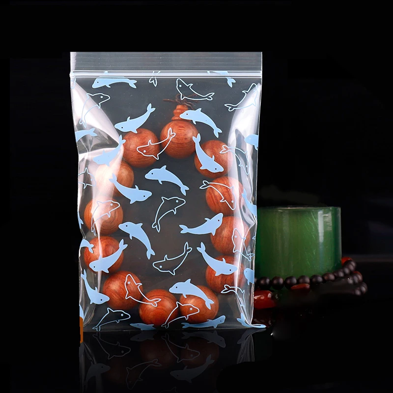 Новый стиль синий Дельфин печать маленькая молния замок сумки Мини Ziplock