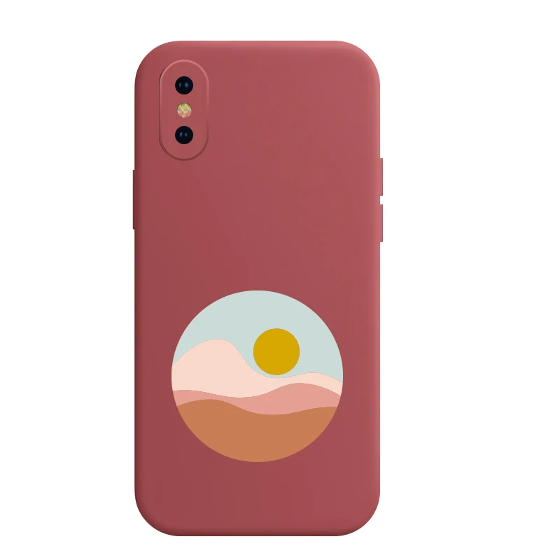 

NOHON High Quality Sun Pattern Case For iPhone 11 12 Pro Max 7 8 6 XE X For Huawei P20 P30 Pro Thin Soft Iiquid Silica Gel Case
