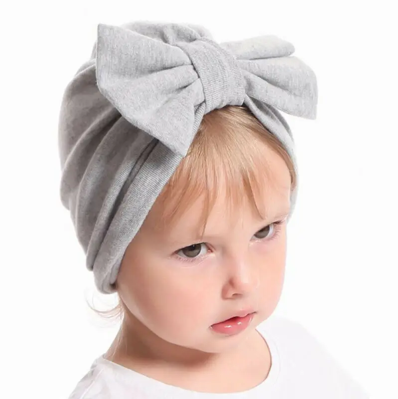 Warm Headwear Caps Hat Infant Toddler Winter Autumn Baby Boy Girl Bowknot Headband Newborn Hairbands SHEER Gray Pink Black White | Детская