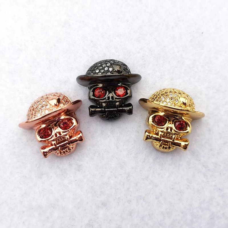 2 шт. кубические циркониевые бусины в виде черепа|Ювелирная фурнитура и