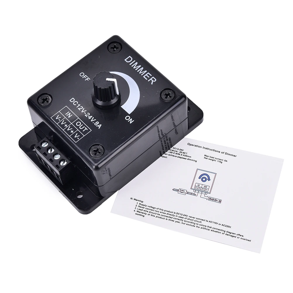 Светодиодный регулятор яркости 12 В 24 8 А постоянного тока драйвер для