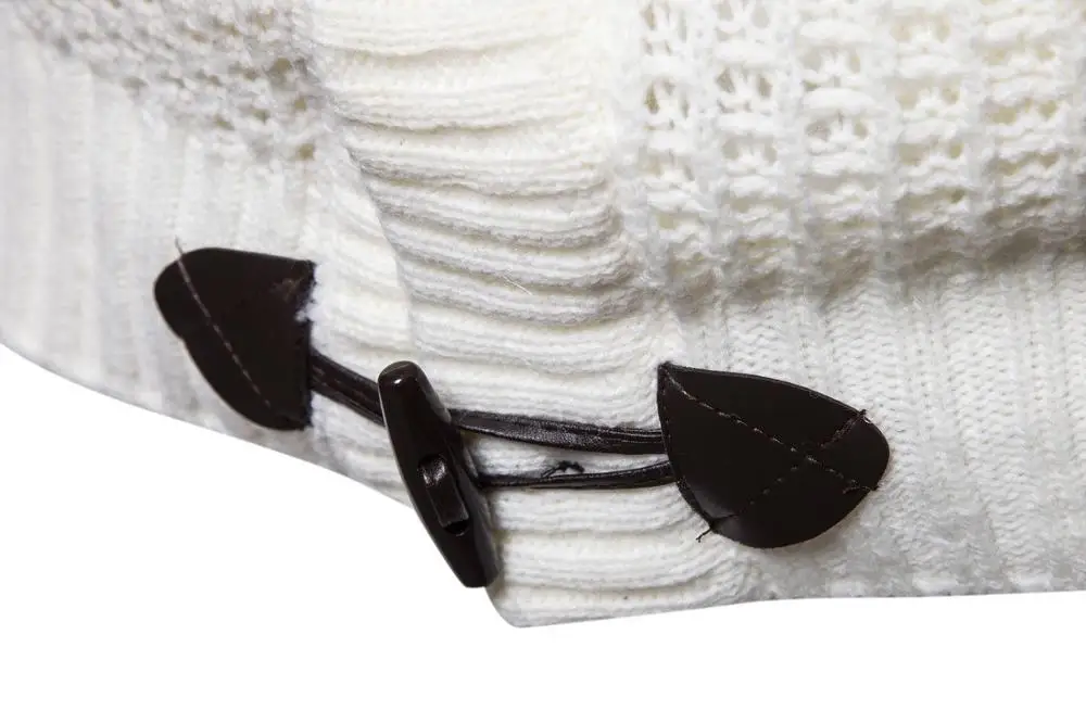 Мужская вязаная водолазка с лацканами и длинными рукавами однотонный