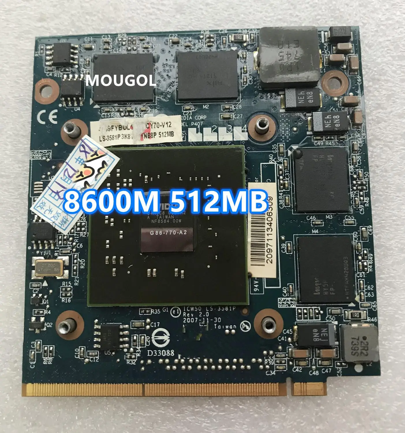 Видеокарта GeForce 8600 8600M GS 8600MGS для ноутбука Acer 4520 5520G 5920G 7720G 6930G|Компьютерные кабели и
