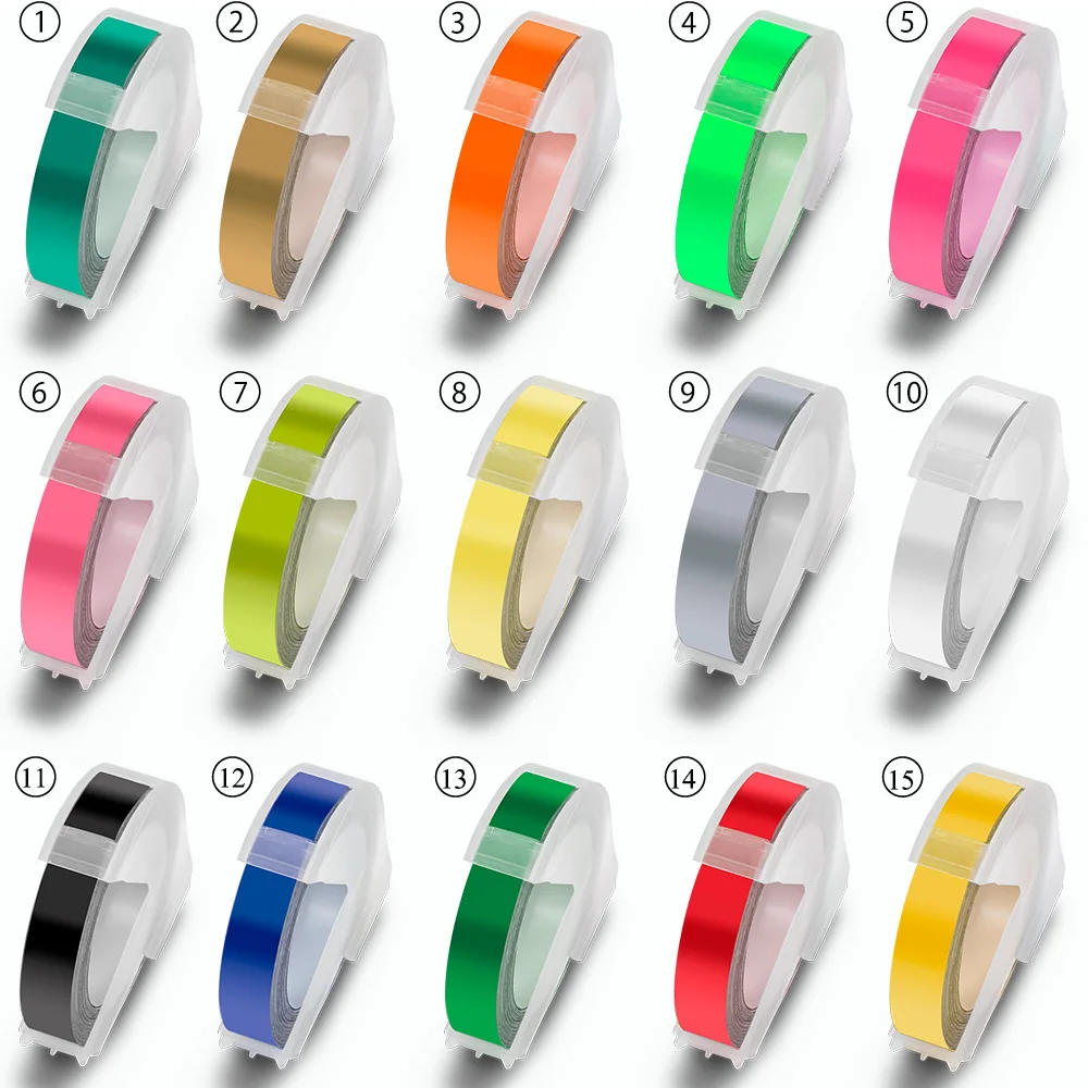 1pcs for DYMO 3D Embossing Tape 9mm Plastic 3D Embossing Label Tape Printer Ribbon For DYMO 12695 Motex E-101 E-303 Label Maker