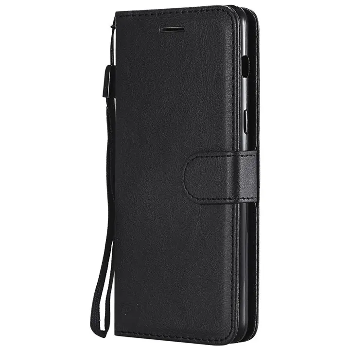 Новые однотонные Цвет чехол для Fundas samsung Galaxy S9 S8 A6 A8 плюс S7 S6 S5 S4 A3 A5 бумажник чехол кожаный чехол P06F - Цвет: Black