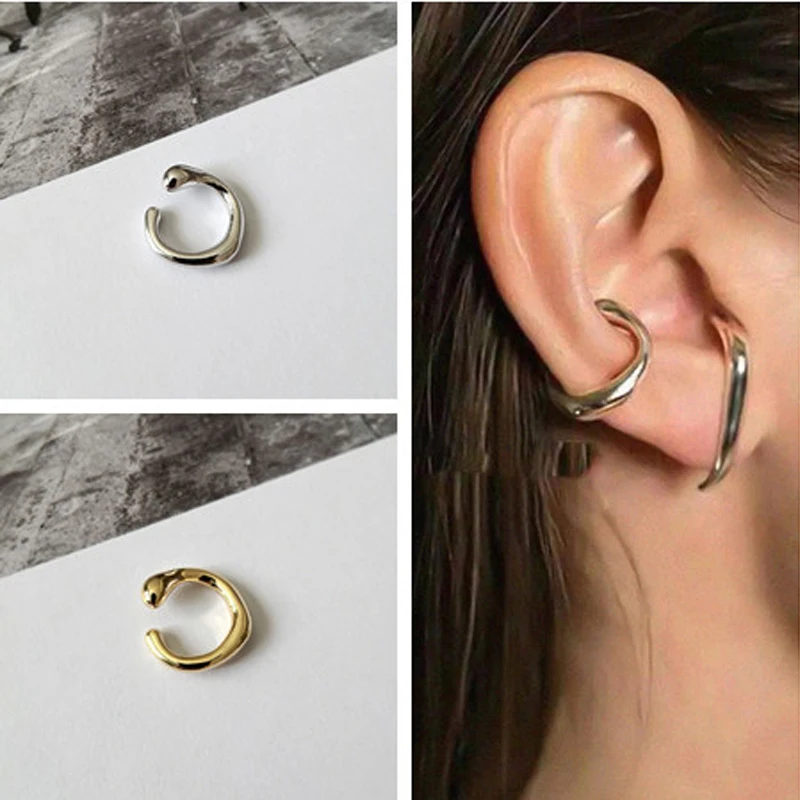

Shamir Geometric Round Ear Cuff Earrings Ear clip Contracted Cartilage Punk Piercing Ear Bones Clip To Restore Ancient Ways