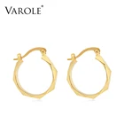 Женские маленькие круглые серьги VAROLE, минималистичные массивные кольца из многогранного волокна, модные ювелирные украшения