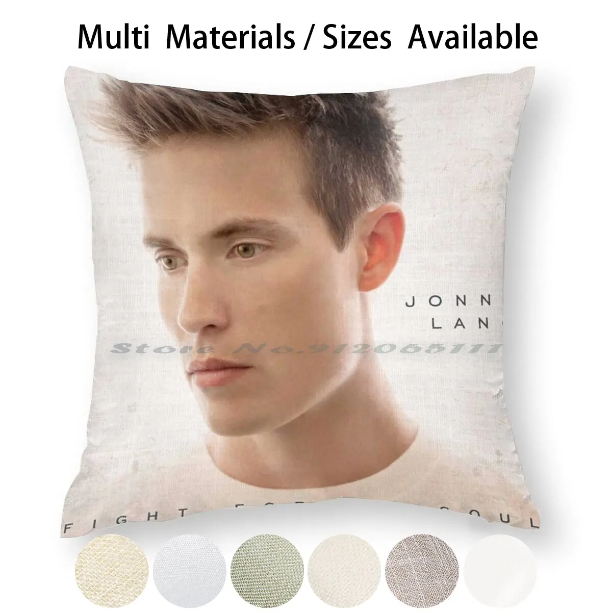 Наволочка с принтом Jonny Lang Fight For My Soul из хлопка и льна.