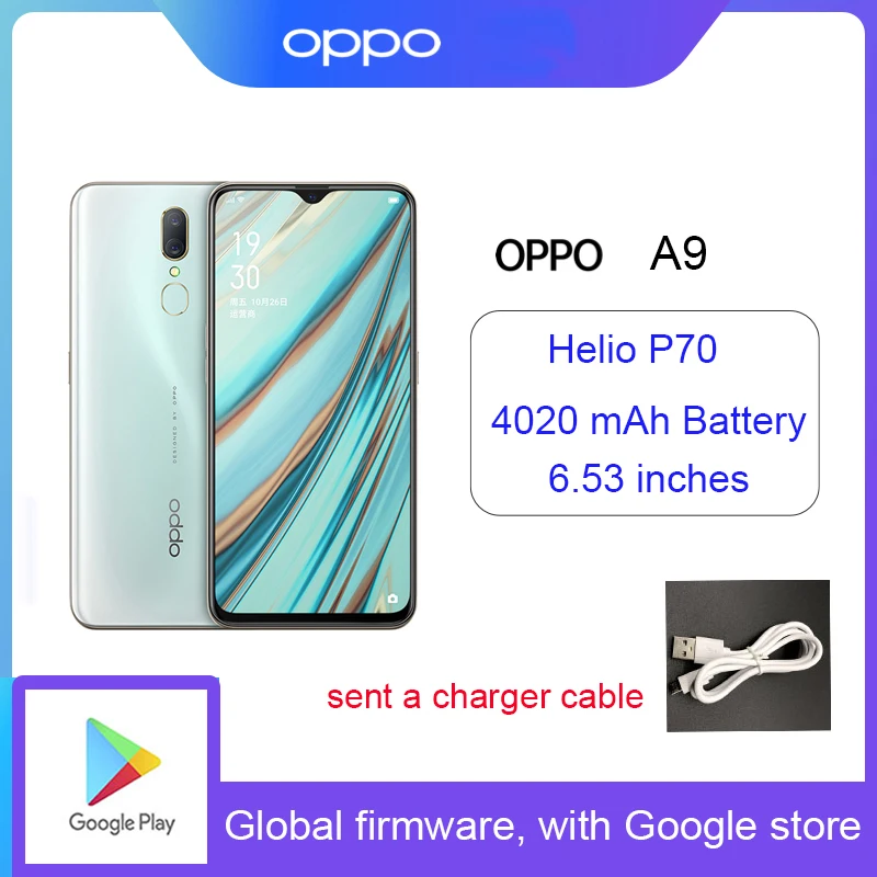 

Б/у смартфон Oppo A9 Mediate P70, Android 9,0, полный экран 6,53 дюйма, Full Netcom, 2340*1080 пикселей, две карты, 8 ГБ + 128 ГБ