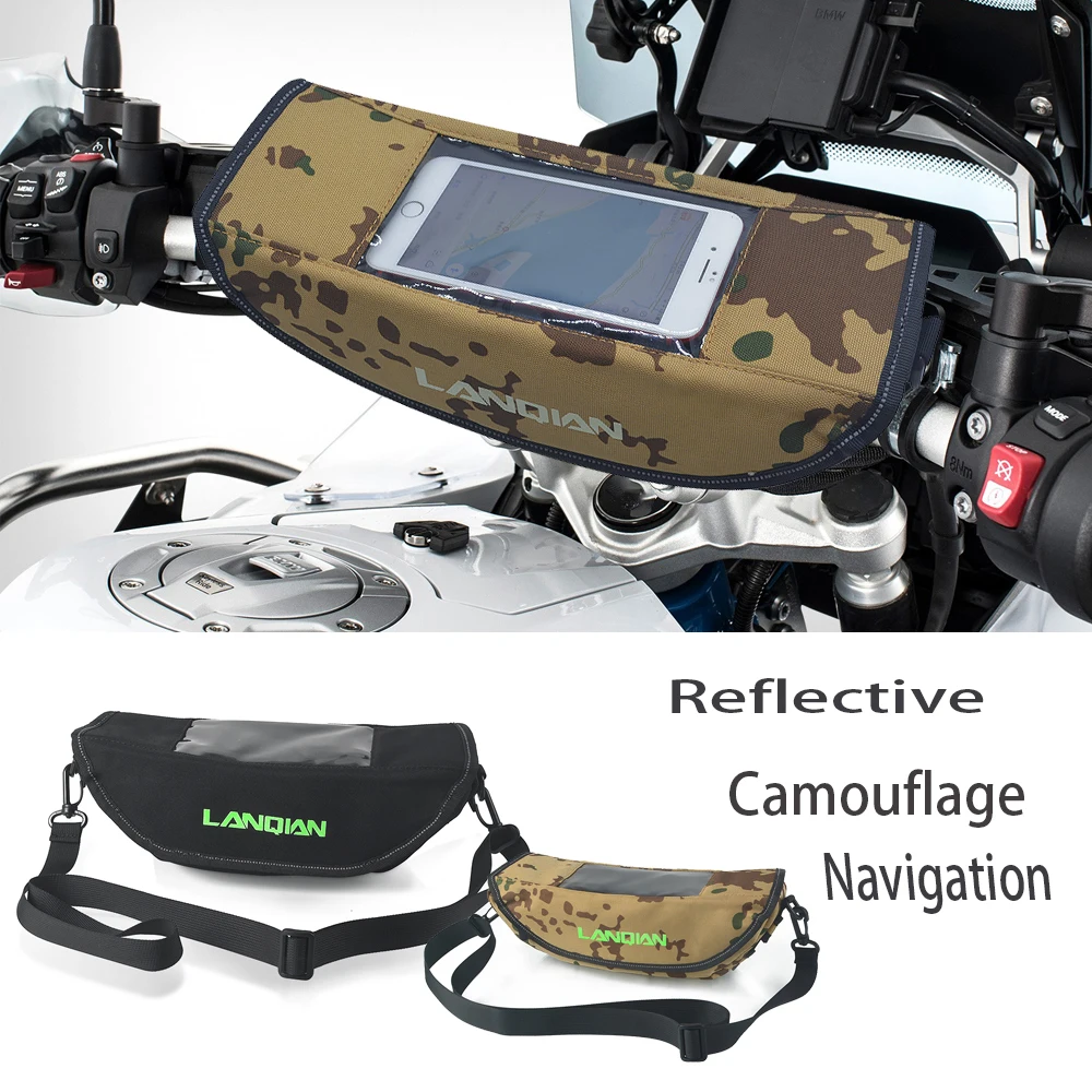 

Motorcycle Camouflage waterproof handlebar travel GPS navigation bag Reflective Saddle Bag