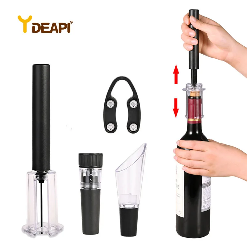 

YDEAPI Air Pump Wine Bottle Opener Air Pressure Vacuum Red Wine Stopper Beer Lid Opener Corkscrew Corks Out Tool