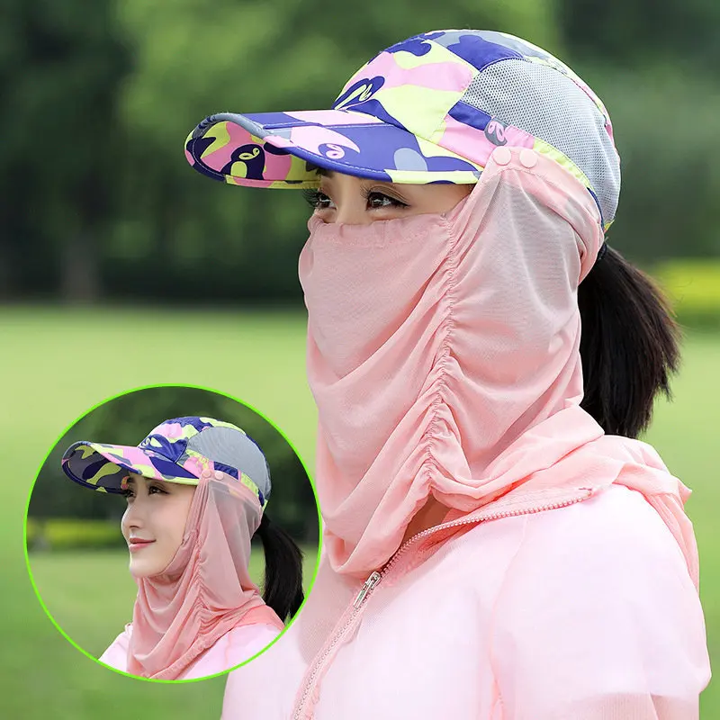 360 градусов солнечная УФ защита Летняя мужская и женская солнцезащитная Кепка со