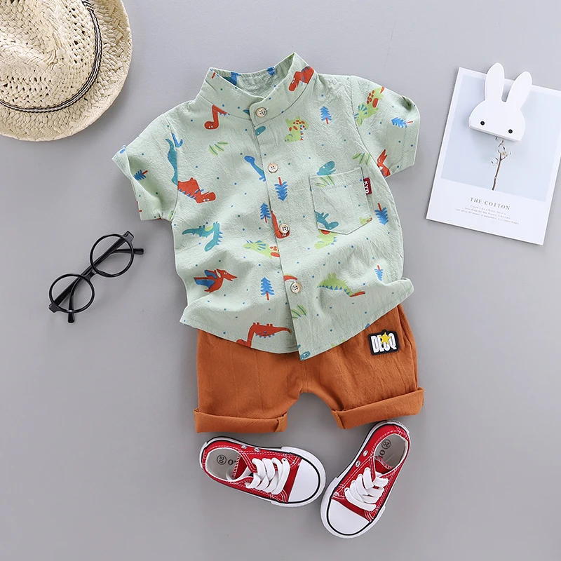 Стильный детский летний костюм из Вьетнама рубашка с короткими рукавами и