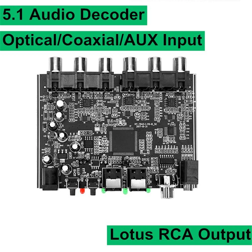 

DAC Module 5.1 Channel AC-3 PCM Digital Optical Coaxial DTS RCA HiFi Stereo Audio Home Theater Decoder Decoding Board Amplifier