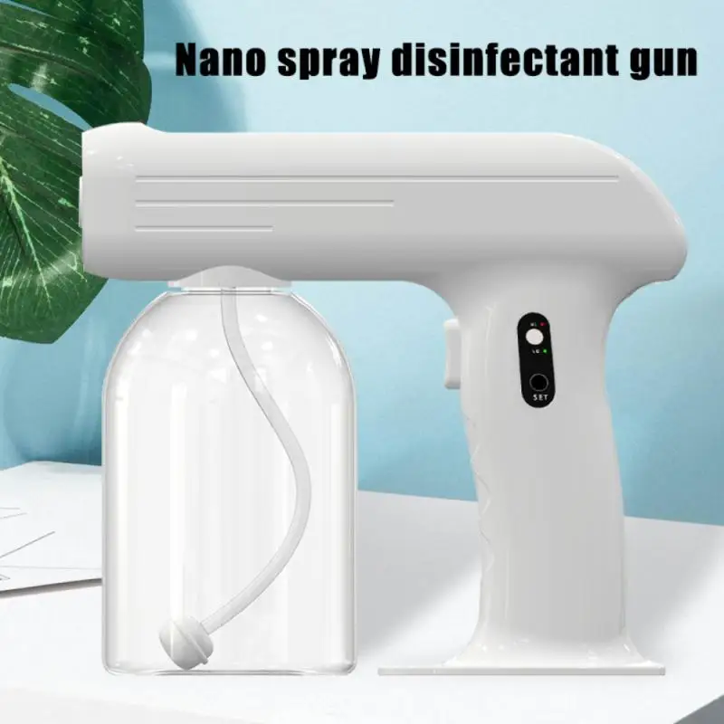 

New 500ML Wireless Blue Light Nano Fogging Disinfection Sprayer Gun Electric USB Handheld Room Temperature Atomizer Sterilizer