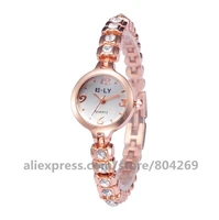 wholesale e ly 061 women bracelet watch hot fashion women quartz rhinestone watches alloy lady dress bangles wristwatches
