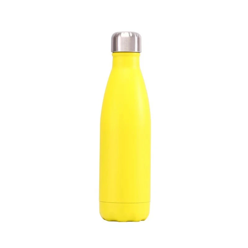 Matte yellow Логотип на заказ матовая серия 500 мл бутылка для термос для воды из нержавеющей стали термосы чашка Термокружка - Цвет: Matte yellow