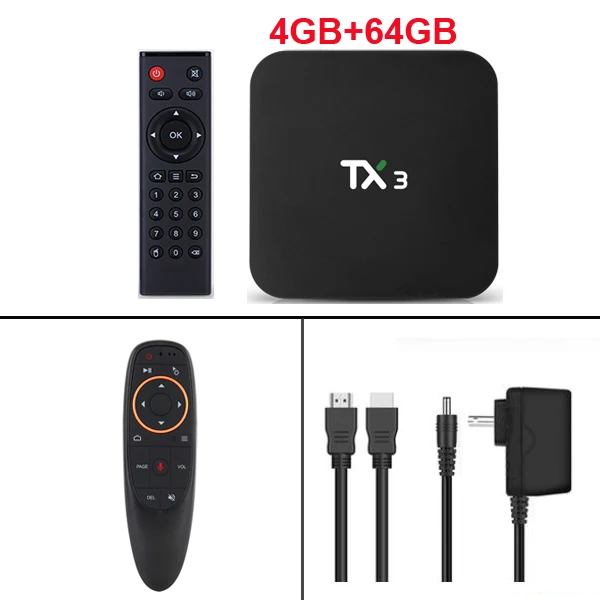 4GB 64GB G10S TX3 Android 9,0 ТВ приставка Amlogic S905X3 4 Гб 64 Гб 8K 2,4G 5G Wifi Bluetooth Youtube HDR Google Play Netfilx телеприставка - Цвет: 4GB 64GB G10S