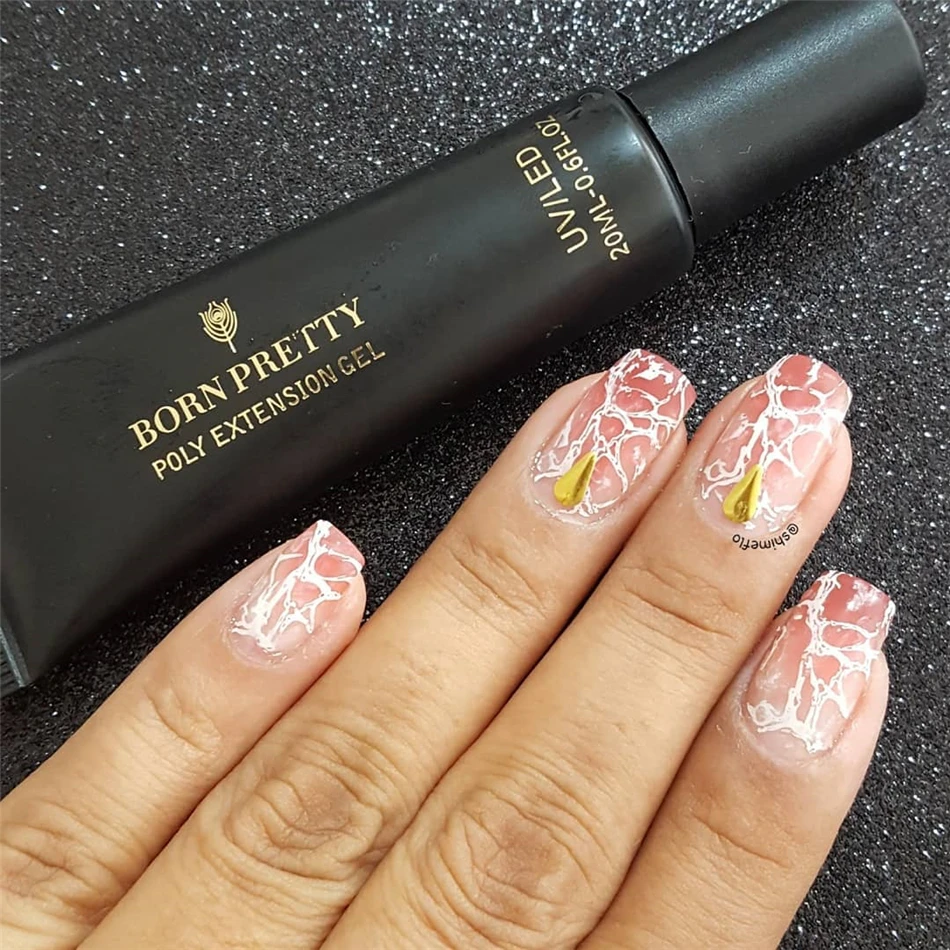 BORN PRETTY Poly УФ-гель для наращивания ногтей 20 мл Белый Прозрачный блестящий быстро меняющий Цвет гель для наращивания