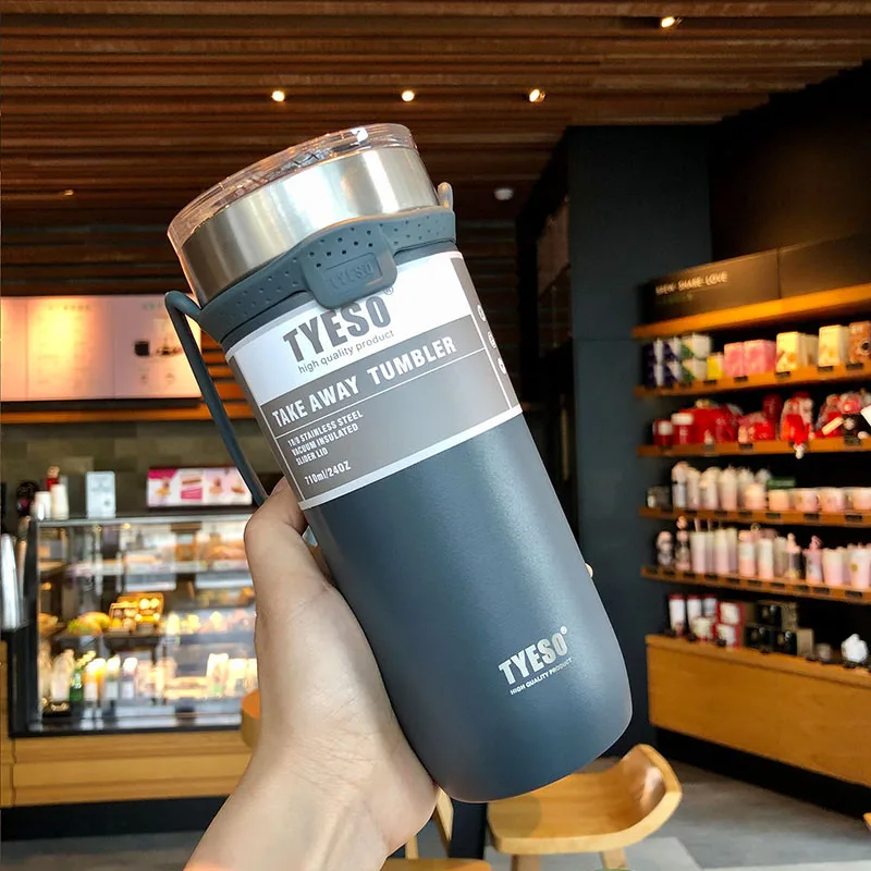 

Travel Coffee Mug Water Cup Stainless Steel Cups Vacuum Flask Thermos Bottle Thermal Car Cup with Straw Garrafa Termica