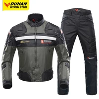 duhan motorcycle jacket pants set mens moto cycling suit waterproof chaqueta keep warm liner motocross jacket body protector