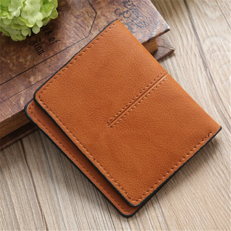 

Women Casual Short Wallets Simple Lady Id Card Holder Coin Pocket Small Wallet Solid Purse Pu Leather Female Lady Bag